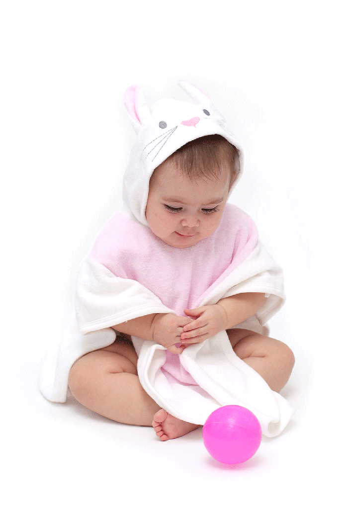 [L3066WHITE] L3066W 40 toalla para bebe (21B2)