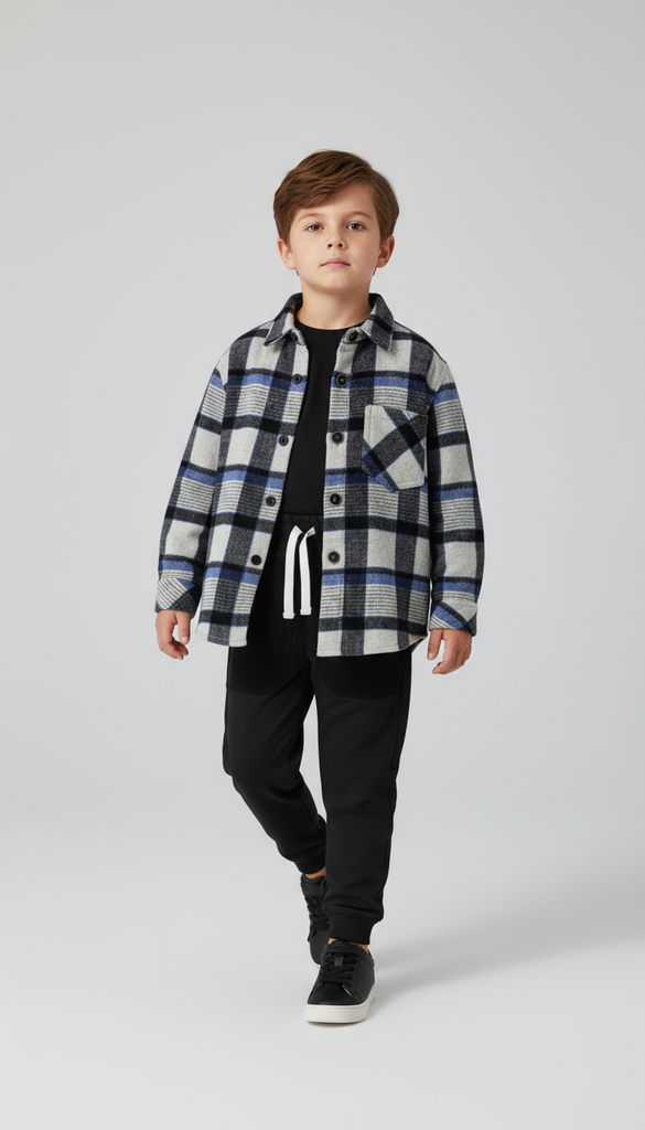 10016 Azul -JL22077S Camisa de Niño (17B3) 14-16