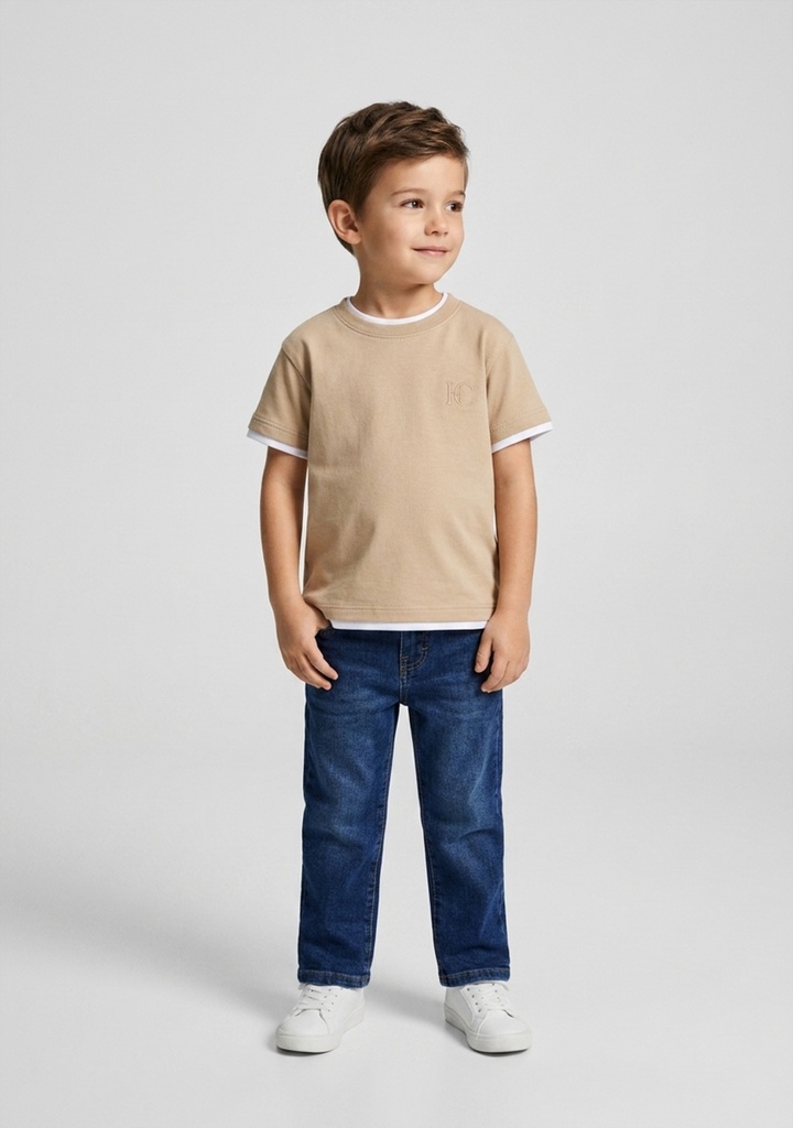 13177-B Playera Beige de Niño (15D4)