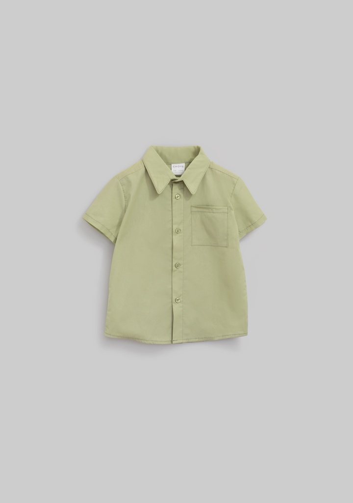 13195-M Camisa Verde Militar de Niño (15D3)